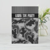 ボーイズブ10代のラック迷彩柄レーザラベルパーティの招待状 招待状 (スタンド正面)