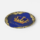 ボーイズプリンスベビーシャワー紙プレート ペーパープレート (アングル)