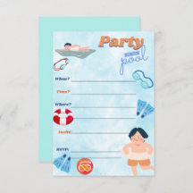 ボーイズプールパーティの招待状