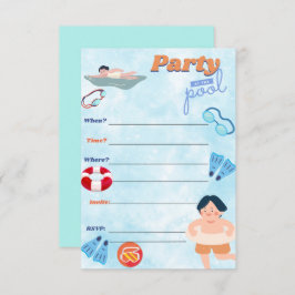 ボーイズプールパーティの招待状 招待状