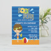 ボーイズプールパーティー誕生日 招待状 (スタンド正面)