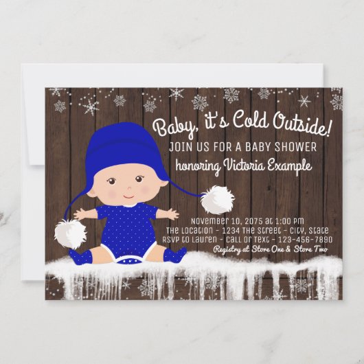 ボーイズベビーザコールドアウトベビーシャワー招待状 招待状 (正面)