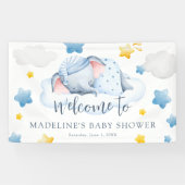 ボーイズベビーゾウ赤ちゃんシャワー 横断幕 (横)