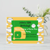 ボーイズベースボール誕生日招待状 招待状 (スタンド正面)