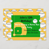 ボーイズベースボール誕生日招待状 招待状 (正面/裏面)