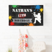 ボーイズペイントボールスポーツバースデーパーティーバナー 横断幕 (インサイチュ)