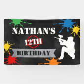 ボーイズペイントボールスポーツバースデーパーティーバナー 横断幕 (横)