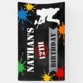 ボーイズペイントボールスポーツバースデーパーティーバナー 横断幕 (縦)