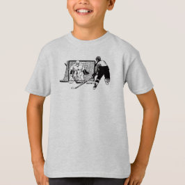ボーイズホッケーショットオンネットインクスケッチ Tシャツ