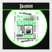 ボーイズホッケー用語ネオンパーソナライズされたグリーン ウィンドウサイン (シート)