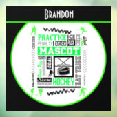 ボーイズホッケー用語ネオンパーソナライズされたグリーン ウィンドウサイン (シート3)