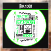 ボーイズホッケー用語ネオンパーソナライズされたグリーン ウィンドウサイン (シート2)