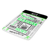 ボーイズホッケー用語ネオンパーソナライズされたグリーン バスマット (アングル)