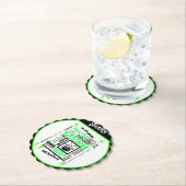 ボーイズホッケー用語ネオンパーソナライズされたグリーン ペーパーコースター (インサイチュ)