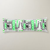 ボーイズホッケー用語ネオンパーソナライズされたグリーン ボディピロー (裏面)