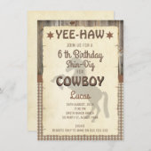 ボーイズホースワイルドウェスト誕生日パーティーの招待 招待状 (正面/裏面)