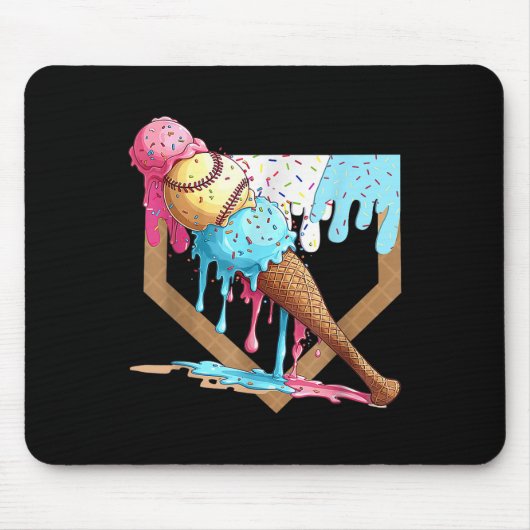 ボーイズホームプレートアイスクリームドリップY マウスパッド (正面)
