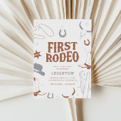 ボーイズボホレトロファーストRodeo Cowboy 1st Birthday 招待状