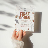 ボーイズボホレトロファーストRodeo Cowboy 1st Birthday 招待状