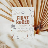 ボーイズボホレトロファーストRodeo Cowboy 1st Birthday 招待状