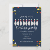 ボーイズボーリングのテーマ子供の誕生日パーティーへの招待 招待状 (正面)