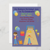 ボーイズボーリングバースデーパーティ招待状 招待状 (正面/裏面)