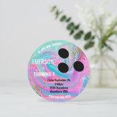 ボーイズボーリングボール、ボーリング、グローバースデーパーティー 招待状 (スタンド正面)