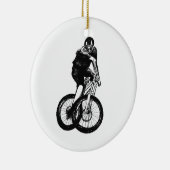 ボーイズマウンテンバイクTシャツプレゼントMTBクリスマス セラミックオーナメント (右)