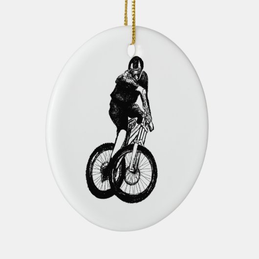 ボーイズマウンテンバイクTシャツプレゼントMTBクリスマス セラミックオーナメント (右)