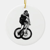ボーイズマウンテンバイクTシャツプレゼントMTBクリスマス セラミックオーナメント (正面)
