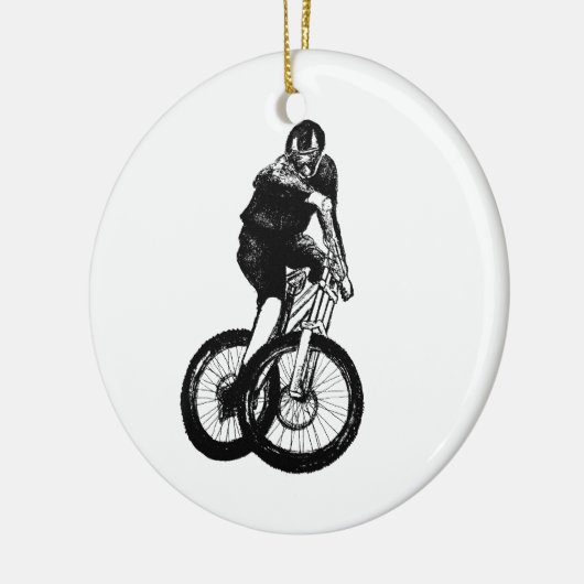 ボーイズマウンテンバイクTシャツプレゼントMTBクリスマス セラミックオーナメント (左)