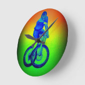 ボーイズマウンテンバイクTシャツプレゼントMTB ラウンド壁時計 (傾斜)