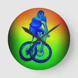 ボーイズマウンテンバイクTシャツプレゼントMTB ラウンド壁時計