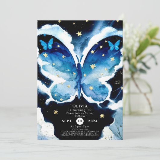 ボーイズマジカルバタフライ誕生日 招待状 (スタンド正面)