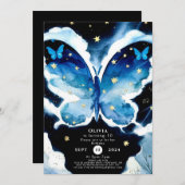 ボーイズマジカルバタフライ誕生日 招待状 (正面/裏面)