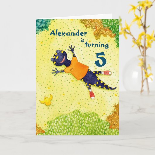 ボーイズマンパーソナライズされたガ誕生日カード カード (黄色い花)