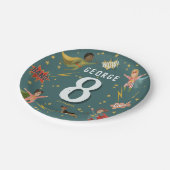 ボーイズモダンスクール・スーパーヒーロー子供の誕生日 ペーパープレート (アングル)