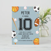 ボーイズモダンスポーツ子供の誕生日 招待状 (スタンド正面)