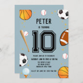 ボーイズモダンスポーツ子供の誕生日 招待状 (正面/裏面)