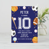 ボーイズモダンスポーツ子供の誕生日 招待状 (スタンド正面)