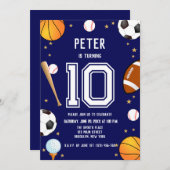 ボーイズモダンスポーツ子供の誕生日 招待状 (正面/裏面)