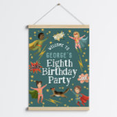 ボーイズモダンスーパーヒーロー子供の誕生日ウェルカムサイン ポスター