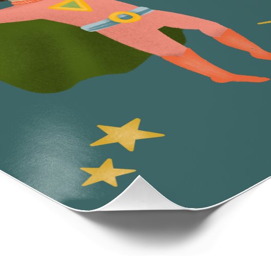 ボーイズモダンスーパーヒーロー子供の誕生日ウェルカムサイン ポスター (コーナー)