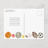 ボーイズモダンズスポーツボールオールスター子供の誕生日 ポストカード (裏面)