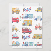 ボーイズモダントランスポート1st誕生日招待状 招待状 (裏面)