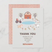 ボーイズモダンファーム誕生日サンキューカード 招待状 (正面/裏面)