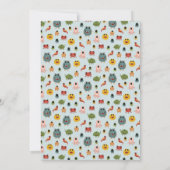 ボーイズモダンブルーモンスターエイリアン子供の誕生日 招待状 (裏面)