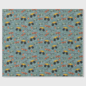 ボーイズモダンブルーレーシングカー子供の誕生日 ラッピングペーパー (フラット)