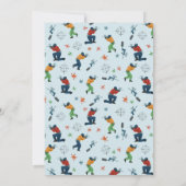 ボーイズモダンペイントボール(ばちゃばちゃ)跳ねるパーティー子供の誕生日 招待状 (裏面)