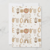 ボーイズモダンムーンサファリワイルドワン1歳の誕生日 招待状 (裏面)